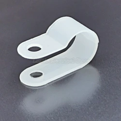 100PCS  R-Type Nylon Cable Clamp Plastic P Clips Black Hose Fasteners Cable Durable Mounting Fix Hardware Electrical Fittings