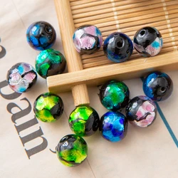 Round Shape 8mm 10mm 12mm Colorful Foil Handmade Lampwork Glass Loose Beads for Jewelry Making DIY Crafts Findings