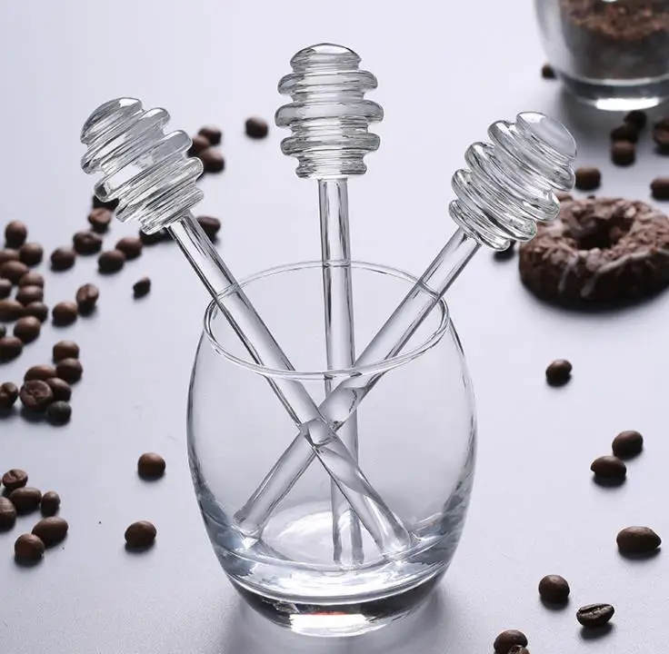 15cm Clear Glass Stirrers Honey Dipper Honey Spoon Stick for Honey Jar Collect And Dispense Tools SN695