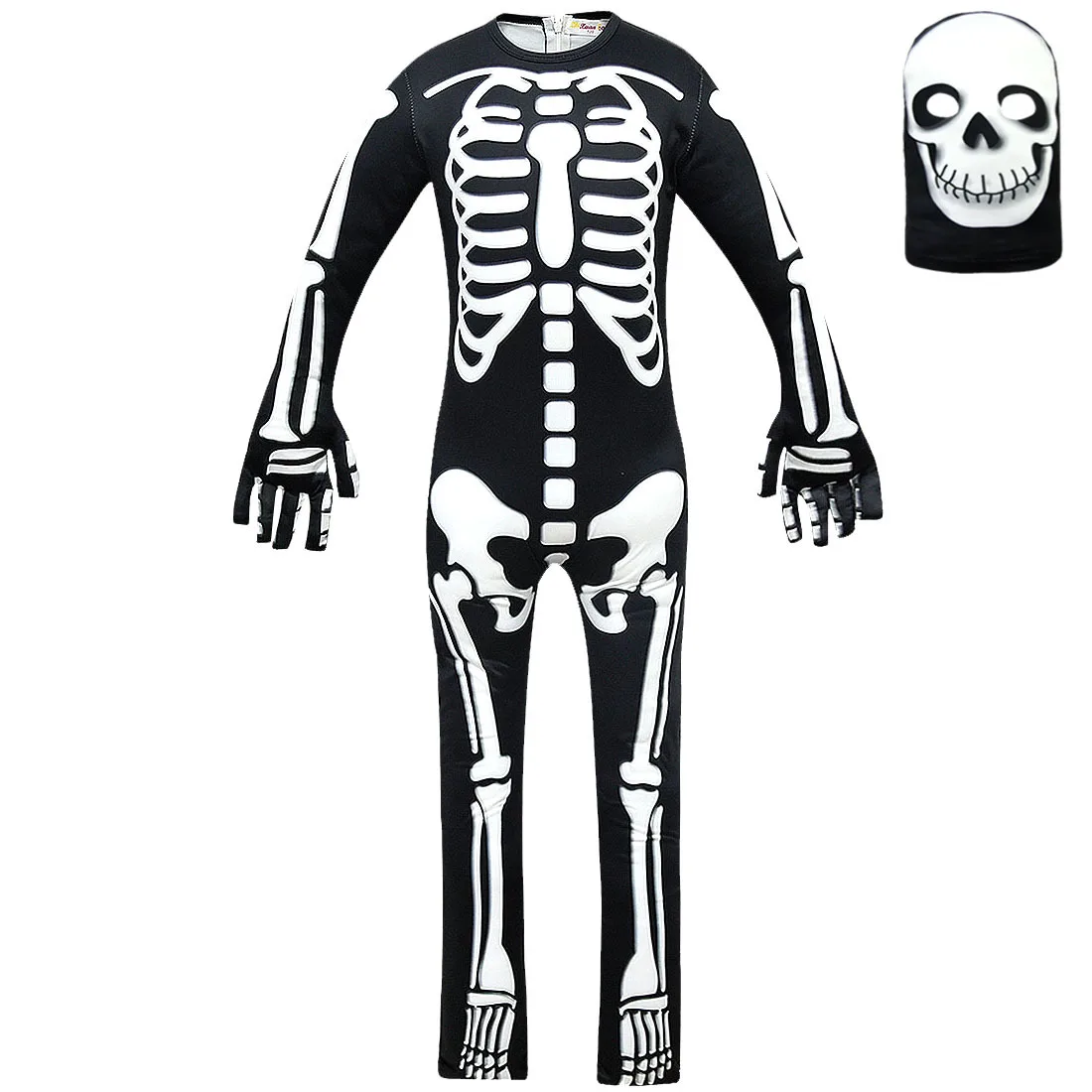 Trẻ Em Trang Phục Hóa Trang Halloween Đầu Lâu Đồng Hồ Carnival Đảng Jumpsuit Quỷ Ma Trang Phục Hóa Trang Tặng Mặt Nạ Trẻ Em Trẻ Em Vai Trò Chơi