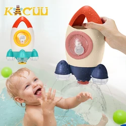 Kids Shower Bath Toys Bathroom Play Water Spraying Tool Rotary Fountain Rocket Kids Baby Bathroom Water Bath Sprinkler Toys