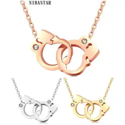 HOT Stainless steel Handcuff Pendant Necklace For Women Girls Steampunk Fashion Jewelry Lover's  Valentine's Day Gifts NEW