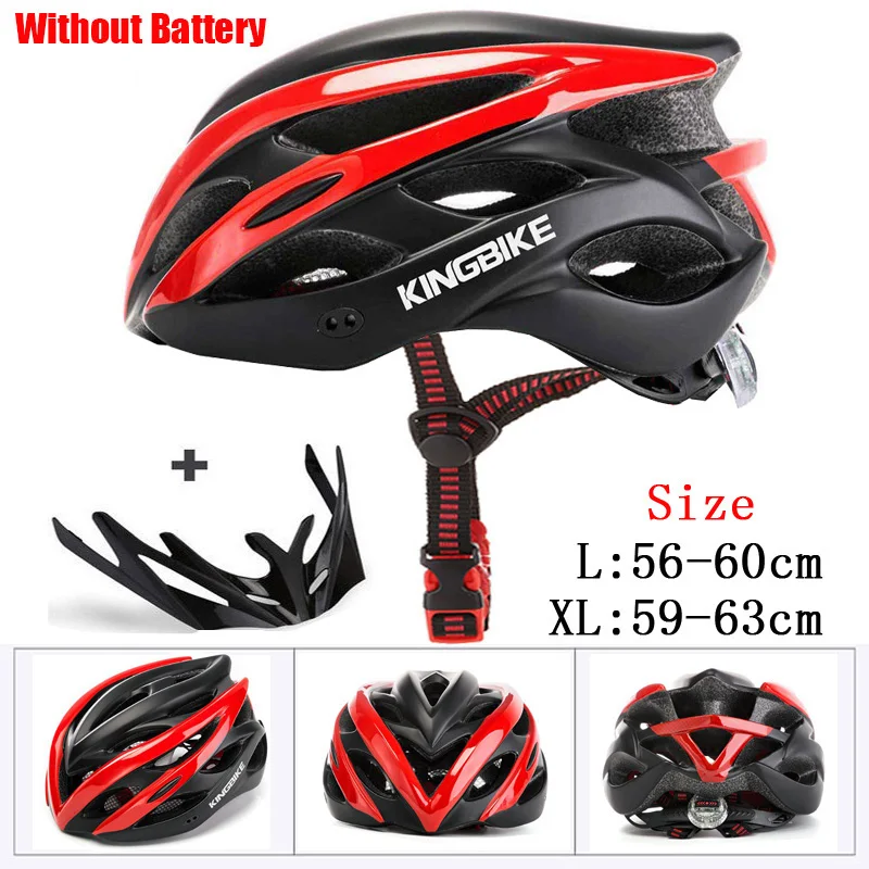 KINGBIKE Casco de Ciclismo MTB para Hombre y Mujer, Moldura Integrada, Luz de Advertencia, Ultraligero, Transpirable, Seguridad