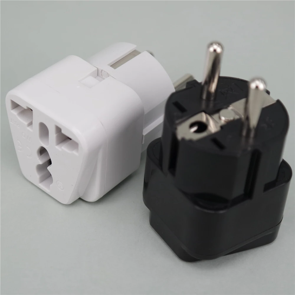 Universal Portable Universal Plug to (French / German) EU Plug Adapter Power Socket Travel Converter Switzerland India UK US AU