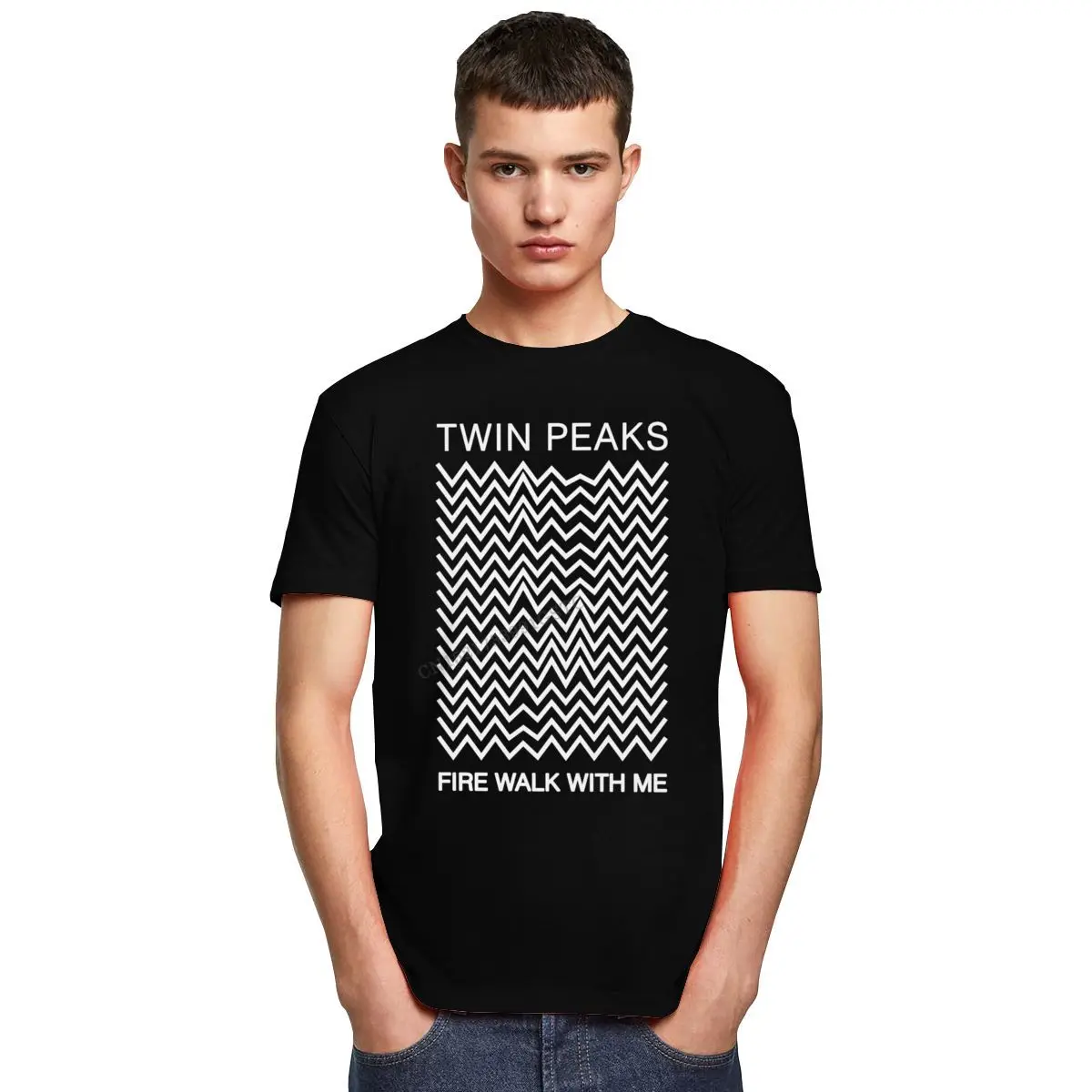 Cool Twin Peaks Tshirts Men Pure Cotton Urban T-Shirt Father\'s days Fire Walk With Me David Lynch Clothing Camisas