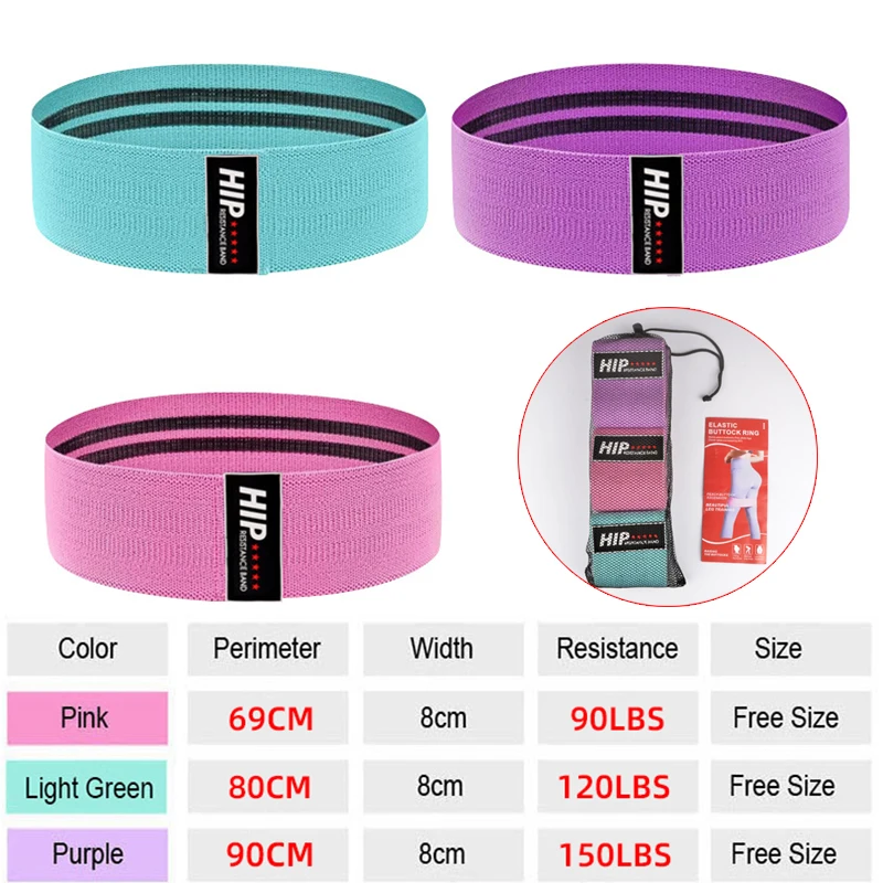 Resistance Bands Fitness Booty Bands Set Squat Fitness Rubber Expander Elastic Non-Slip Band for Home Workout Exercise Equipment