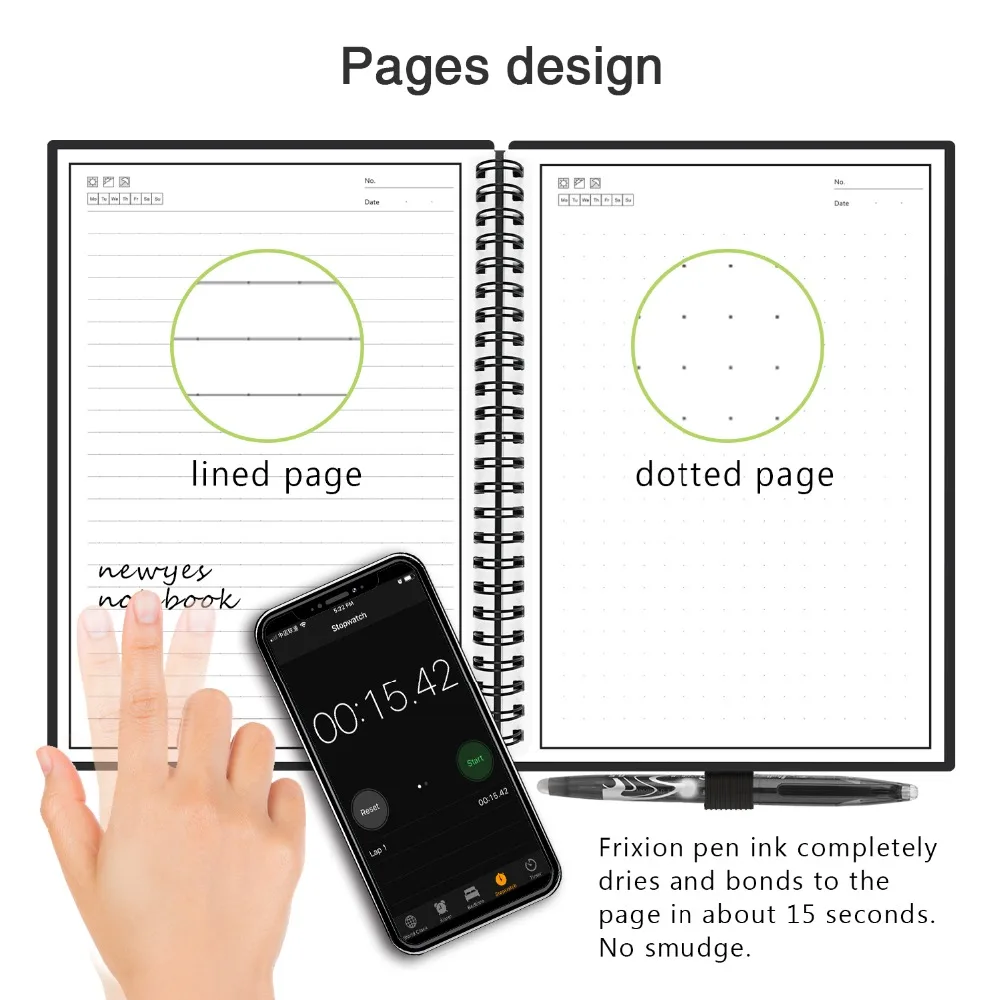 Imagem -05 - Caderno Apagável Reusável Inteligente Papel Micro-ondas Nuvem Bloco de Notas Forrado com Caneta Dropshipping Personaliza Crianças Gifta5 b5 a6 a4 o