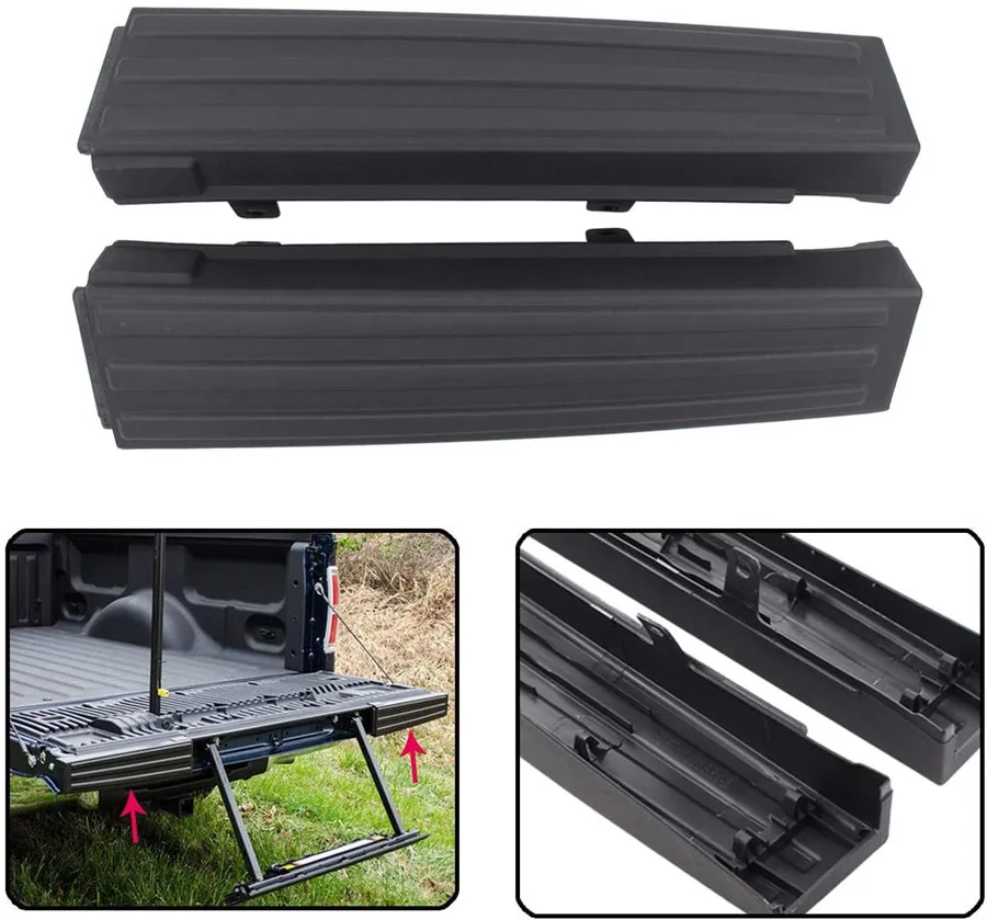 2 Pcs Black Tailgate Moulding Cap For Ford F-150 2009-2014 ABS Plastic Ready To Be Painted
