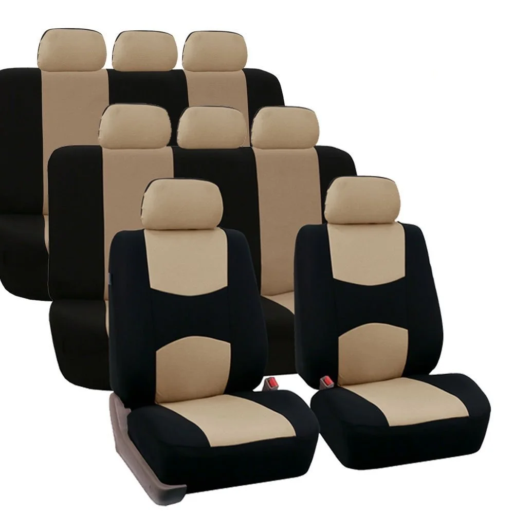 Universal 7 Colors 8 Seats CoverAuto Car Seat Covers Ployester Cushion Full Set Front Rear For Sedans Seat Cover AT MT