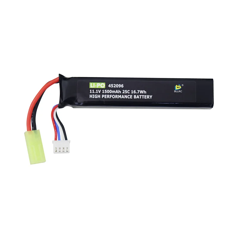 2 szt. 3S 11.1V 1500mAh 25C Airsoft li-po bateria z mini złączem rodamiya do Airsoft G36C, M4A1-RIS, M4A1, CAR15, MP5A5, M249