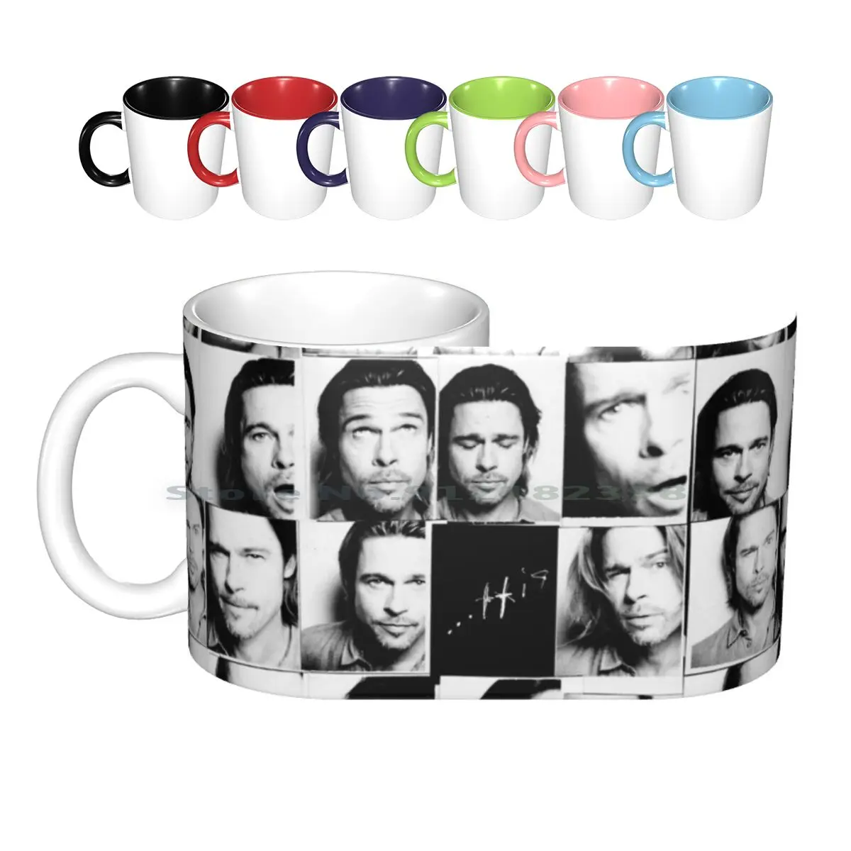 Brad Pitt Face Box Ceramic Mugs Coffee Cups Milk Tea Mug Brad Pitt Collage Brad Pitt Collage Brad Pitt Collage 3 Young Brad