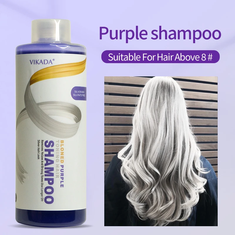 Shampoo roxo para cabelo cinza roxo shampoo cabelo cor toner eliminando brassy tom amarelo de cinza loira cinza cinza prata cabelo 500ml