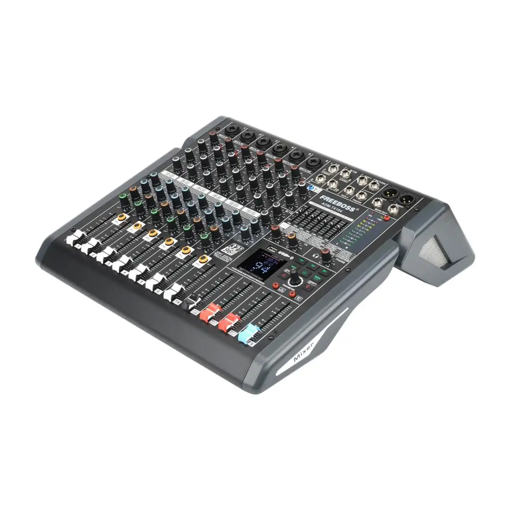 Freeboss ADM-TX104 10 Kanäle + 48V 7-Band Graphic EQ 99 DSP Effekte USB Spielen und Rekord 2 AUX Bluetooth Professioan Audio Mixer