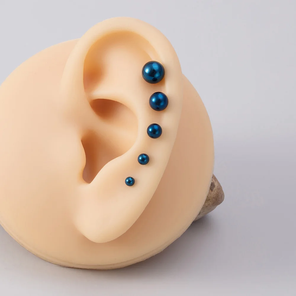 5 Stücke 2,5/3/4/5/6mm Kugeln Knorpel Helix Ohr Piercings Tragus Kugel Ohrstecker Chirurgenstahl Barbell Ohrring Mode Körperschmuck 16G – Detail 7