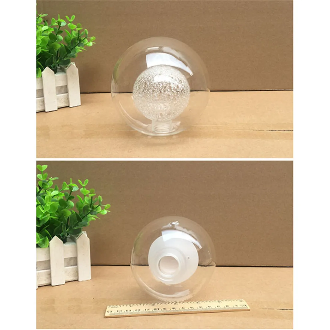 Globe D8cm D10cm D12cm D15cm D18cm D20cm D25cm G9 Glass Shade Cover Replacement with 2cm Screw Fitter Opening for Accessory Part