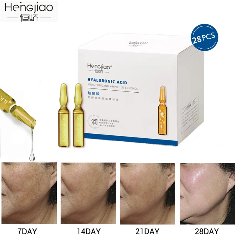 28 Days Skin Care Ampoules Intensive Care Hyaluronic Acid Concentrate Essence Liquid Petidide Face Needle Anti Aging Hydrating
