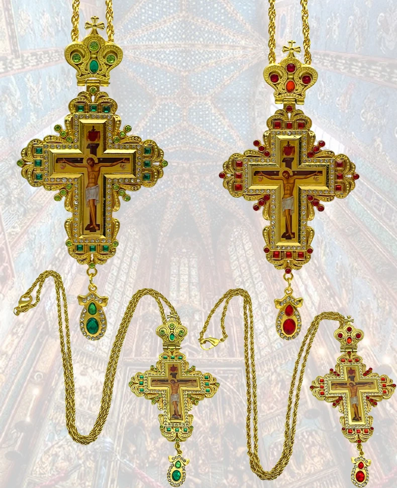 Orthodoxes Kreuz, katholisches Dekorationsornament, Brustkreuz für Priester, Kirchenartikel, religiöse katholische Artikel, orthodoxes Kreuz – Detail 7
