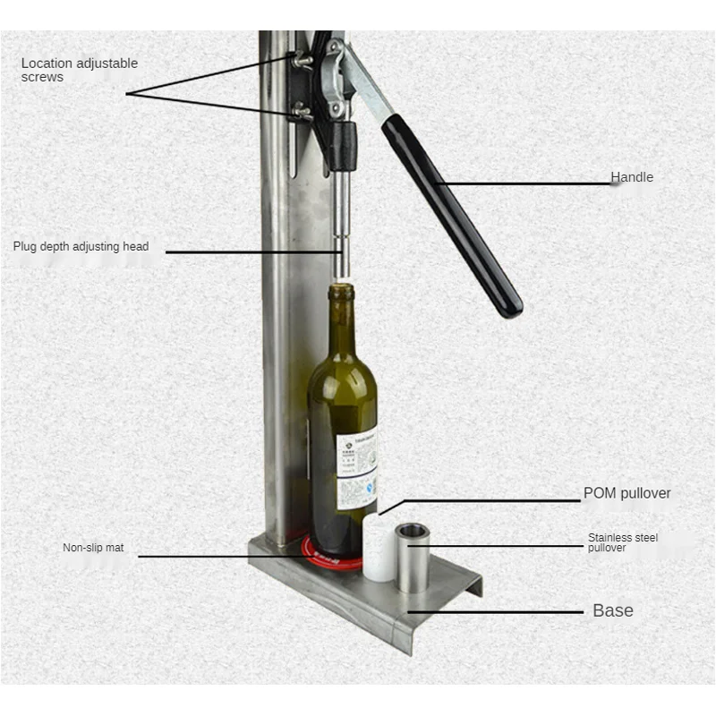 Manual Red Wine Bottle Capping Machine Stainless Steel Small Cork Commercial Wine Stopper Utensil