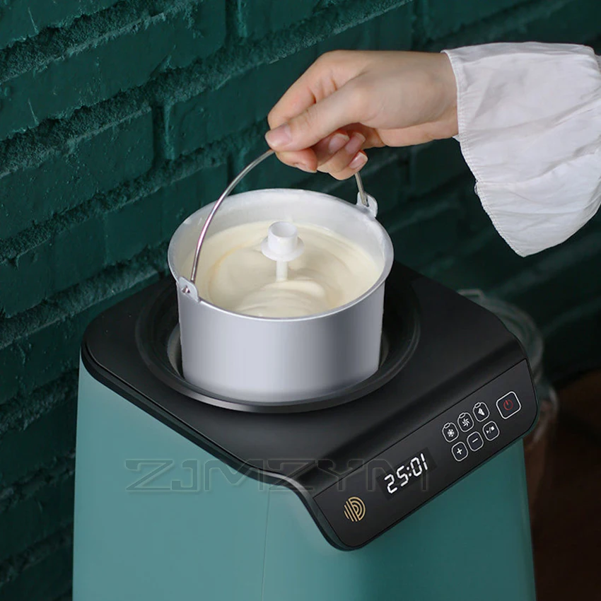 Ice Cream Maker Automatic Built-In Freezer Mini Ice Cream Machine Household Intelligent Soft Hard Ice Cream Maker 1.2L 135W