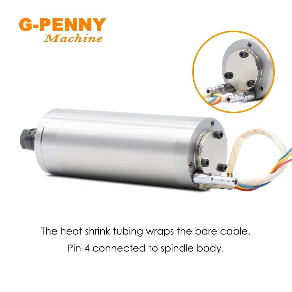 Imagem -04 - G-penny 300w Er8 Motor Eixo Refrigerado a Água 75vac 60000rpm 1000hz Refrigeração a Água para Esculturas Intrincadas Diâmetro 48 mm 130 mm