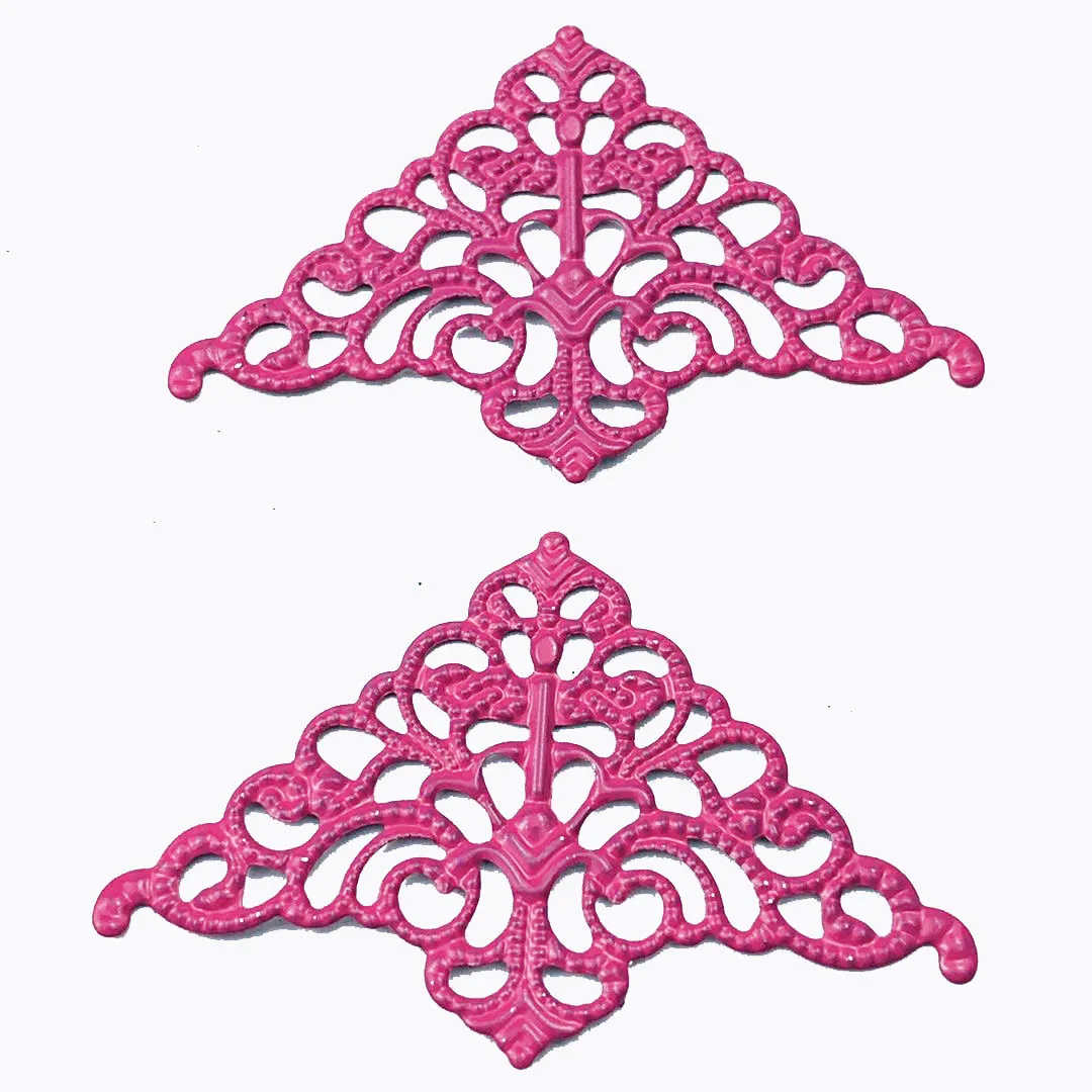 Wholesale Filigree  crafts  Hollow triangle  Embellishments Findings,Jewelry Accessories,Bronze Tone ornaments