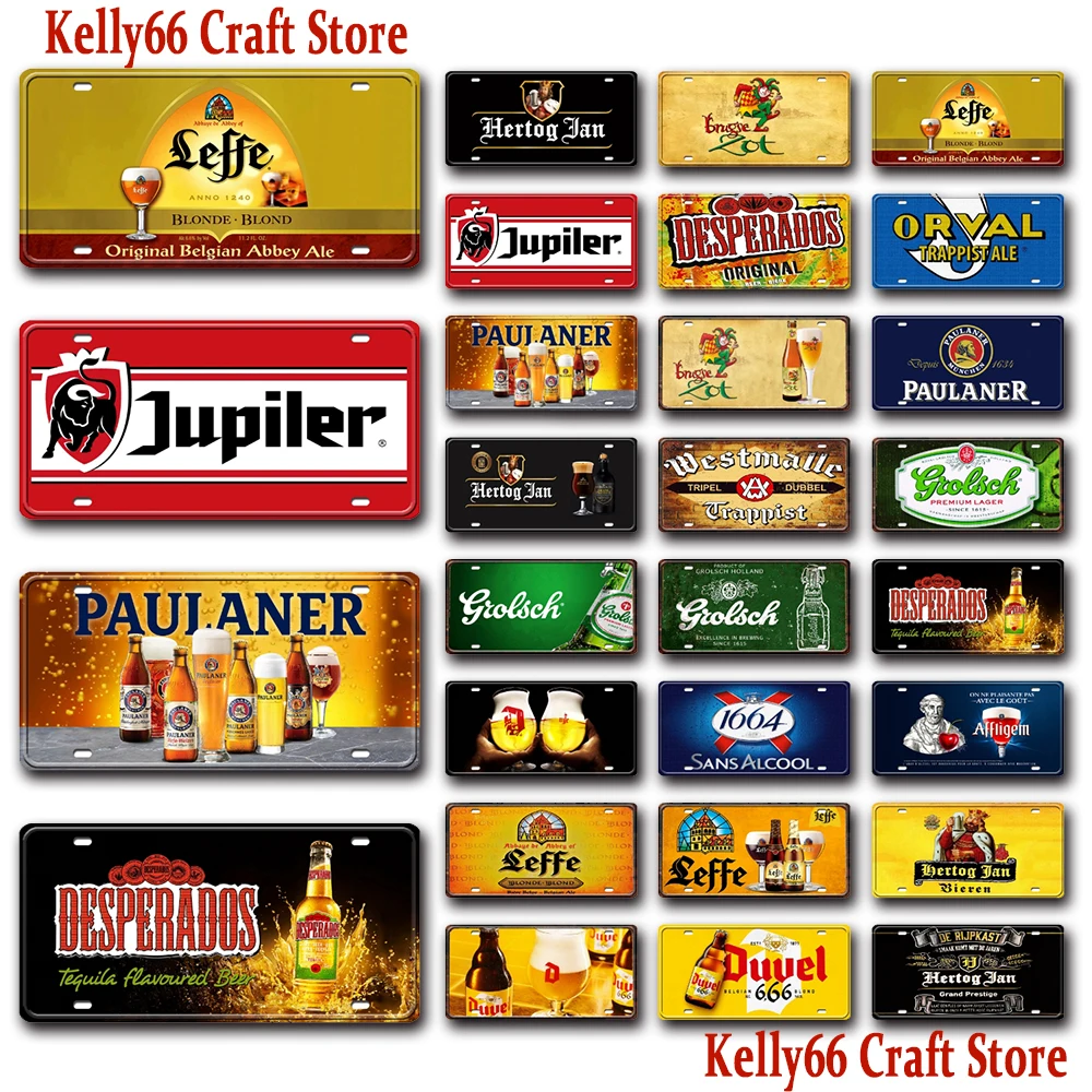 [ Kelly66 ]  Belgian Beer Tin Poster Home Decor Bar Wall Art Painting Metal Sign15*30 CM Size C-10