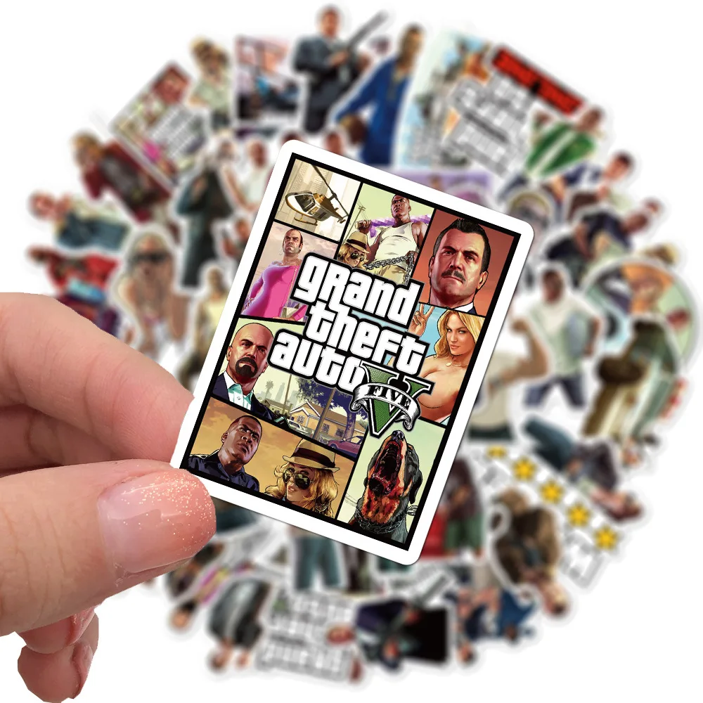 10/30/50PCS Action Game Grand Theft Auto Graffiti Waterproof Sticker Suitcase Notebook Refrigerator Skateboard WaterCupWholesale