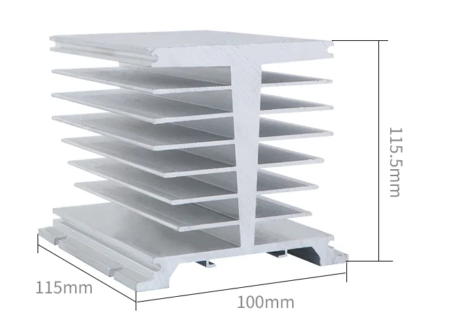 Three-phase SSR Aluminum Heat Sink 60A 80A 100A 150A 200A 300A 400A High Power Radiator DC to AC AC TO AC
