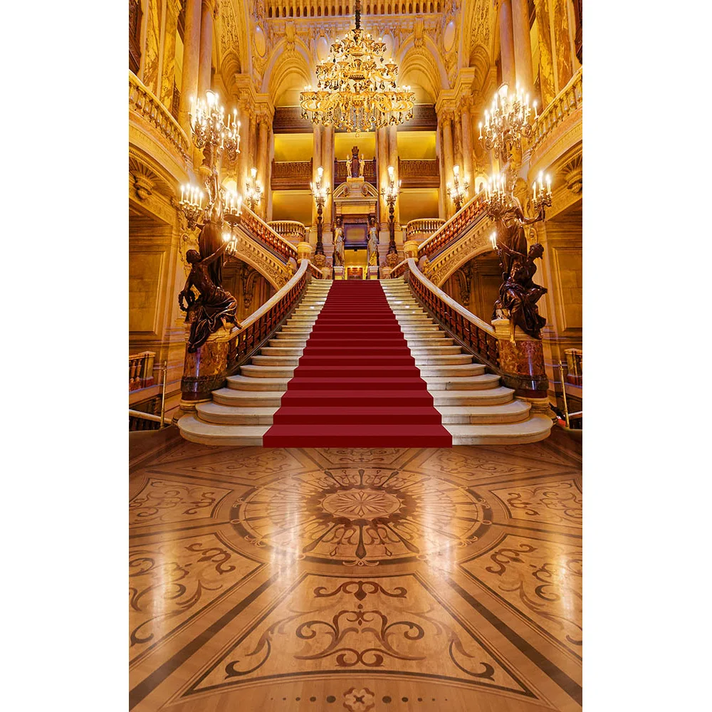 Magnificent Palace Beauty and Beast Backdrop for Photography Castle Background for Photo Studio Red Carpet Adult Portrait Photos