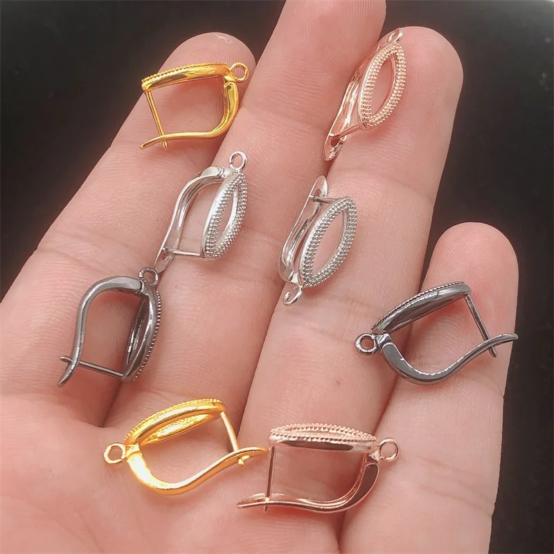 20x12MM 4 Colors Brass Earring Fasteners High Quality Diy Handmade Jewelry Making Accessories Hollow Design Earrings Hook Clasp