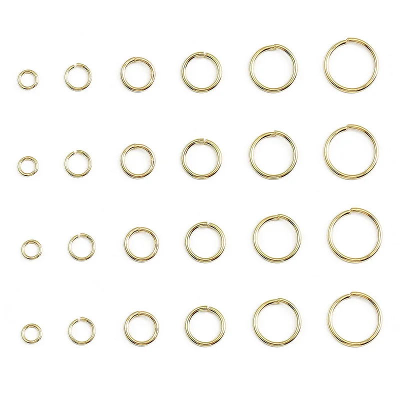 100Pcs/lot 18K Gold Plated Open Jump Ring 4/5/6/8mm Round Split Rings For Diy Jewelry Making Findings