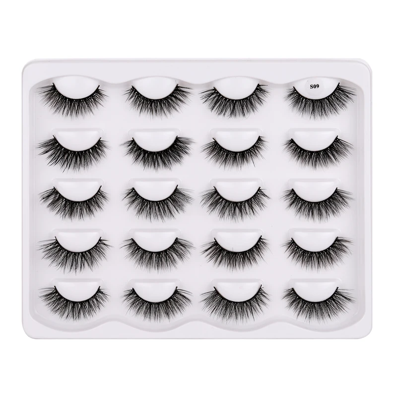 Reusable Handmade 3D Fake Lashes Thick Natural Long Soft Crisscross 10 Pairs False Eyelashes Extensions Set 120 Sets/Lot DHL