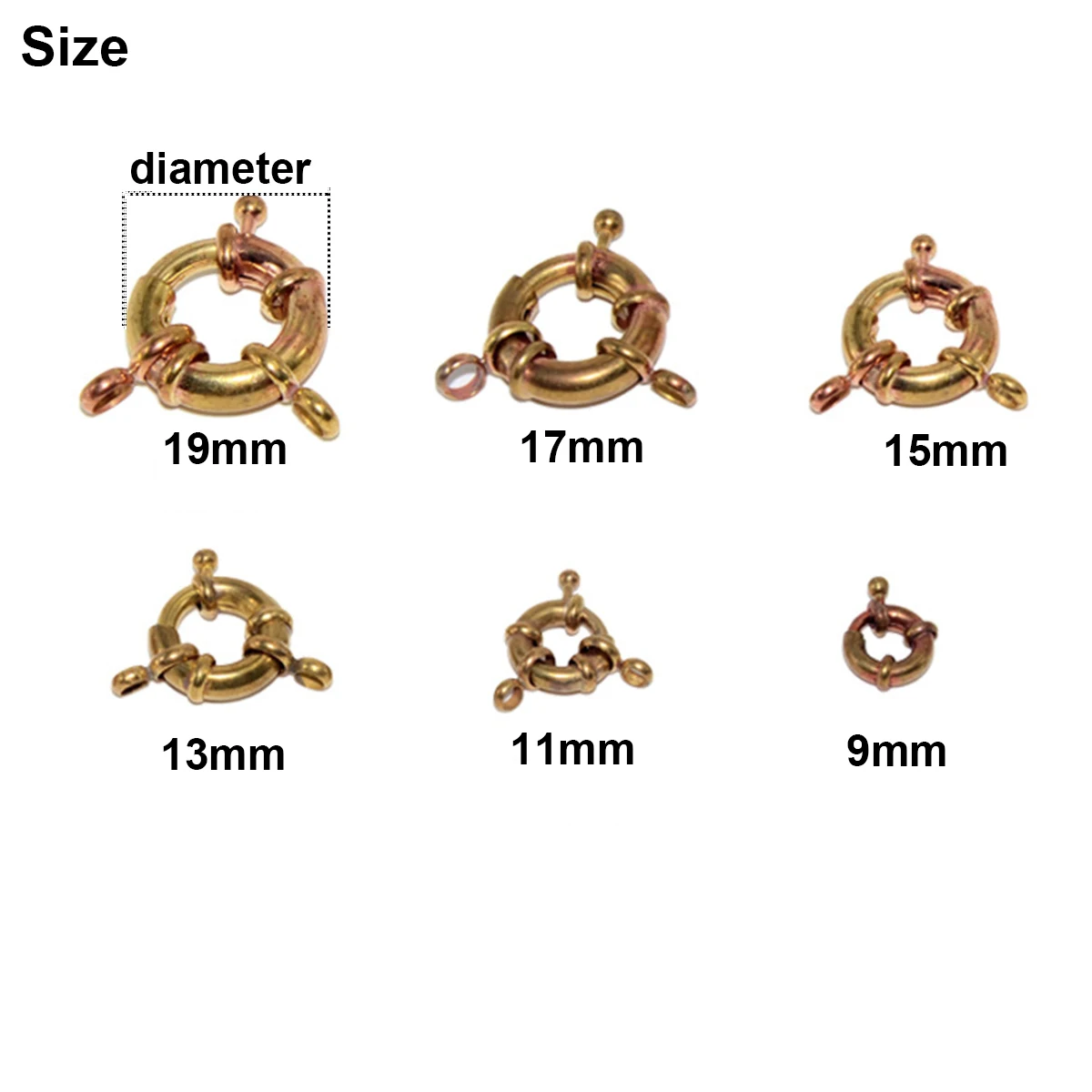 2pcs Brass Jewelry O-ring Snap Hook with Double \