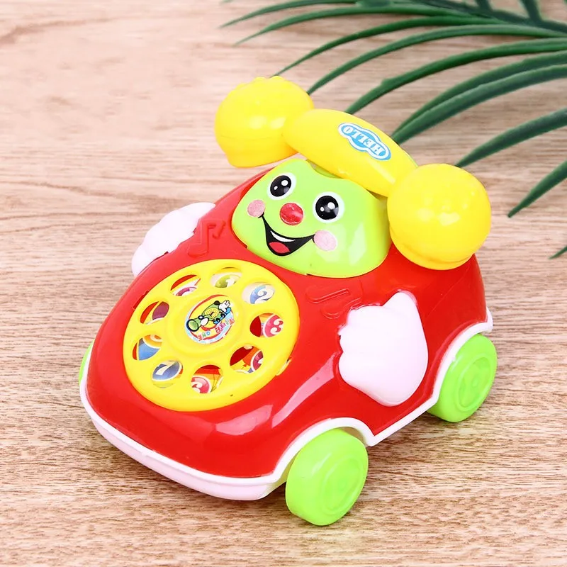 Clockwork Toys Baby Simulation Phone Toys Cartoon Pull Line Phone Gift Develop Intelligence Education Wind Up Toys For Kid