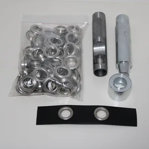 Silber Ilhó und Ilhó Punch Die-Werkzeugset, Metallknopf für DIY-Lederhandwerk, Kleidungsschuhe Gürtelbeutel Grommet, 4mm-14mm, 100 Sep 8 Hauptverkäufe Ötenblusen - №2