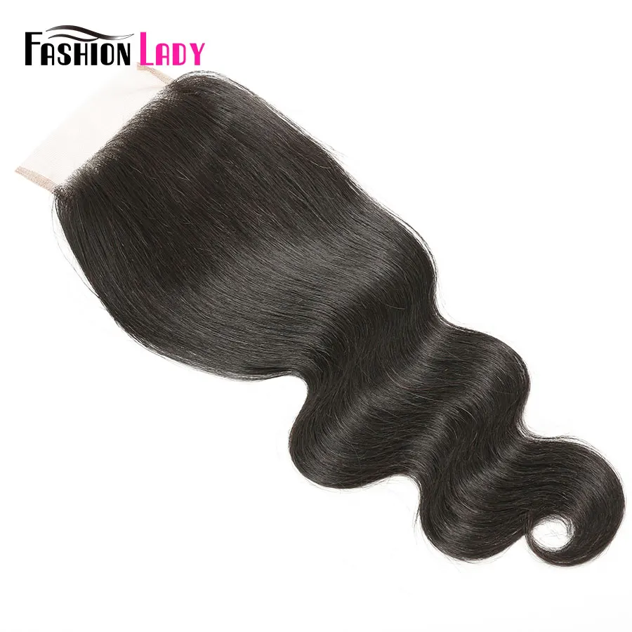 Human Hair Closure 4x4 Remy Brazilian Body Wave Closures Natural Hair Fashion Lady Middle Part Closure With Baby Hair