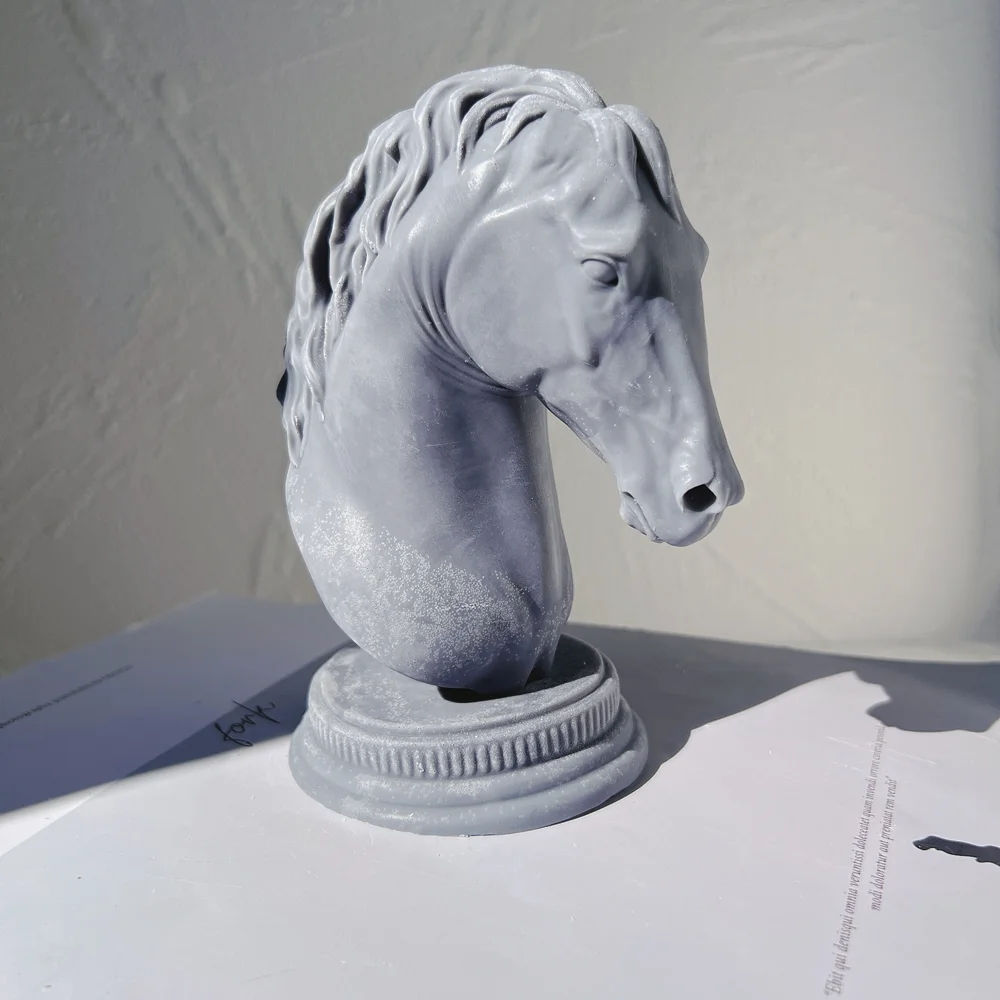 Bust Riding Sculpture Art Figurine Animal Poney Candle Molds Horse Head Statue Candle Silicone Mold