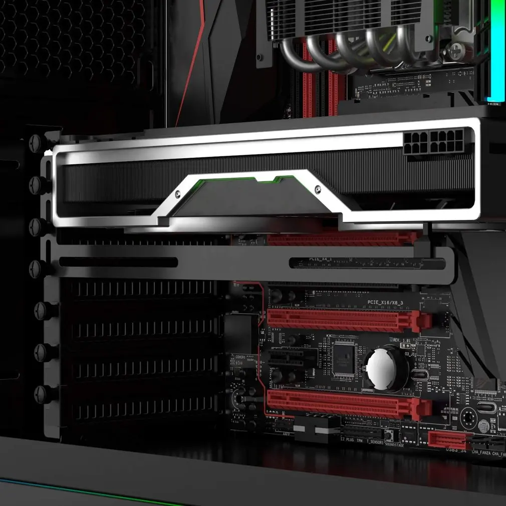 For PCI Side-Blown Graphics Card Cooling Fan Mount Bracket L-shaped Support Bracket Universal Graphics Card Radiator Holder