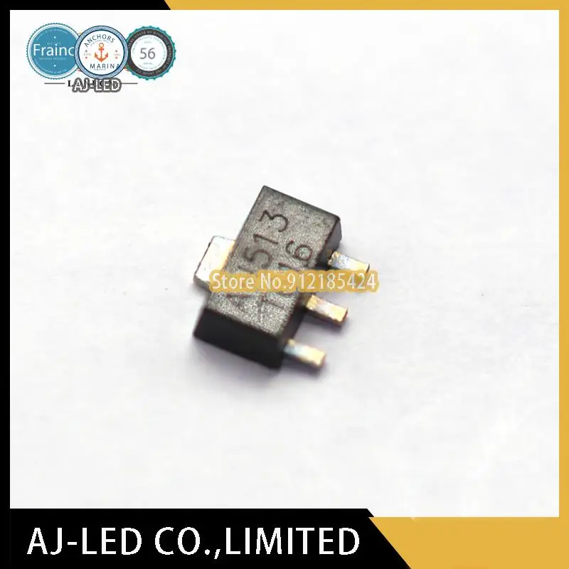 10 Buah/Lot AH513 Elemen Aula Kutub Magnetis Ganda Sensor Sakelar Aula Bipolar Jenis Kancing SOT-89