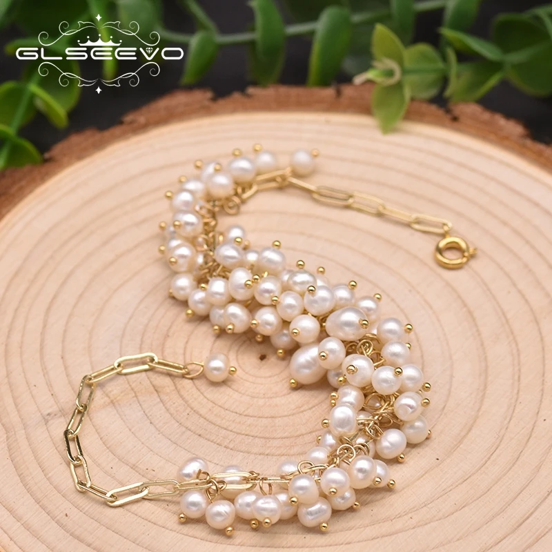 GLSEEVO Natural Freshwater Pearl Adjustable Bracelet For Women Party Gift Charm Handmade Luxury New Arrival Jewellery GB0941