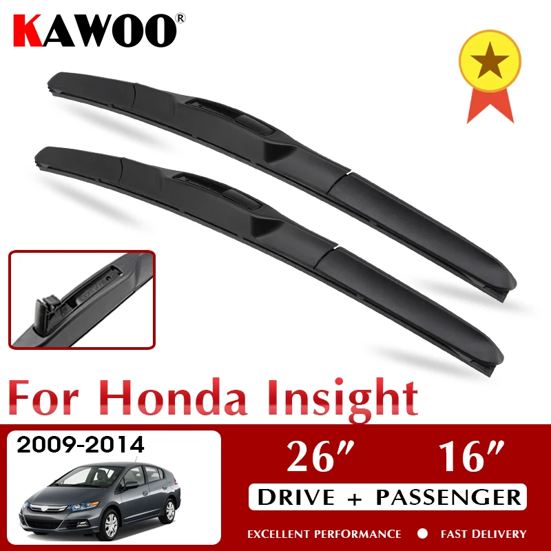 

KAWOO Wiper Front Car Wiper Blades 26"+16" For Honda Insight 2009-2014 Windshield Windscreen Front Window Accessories LHD RHD