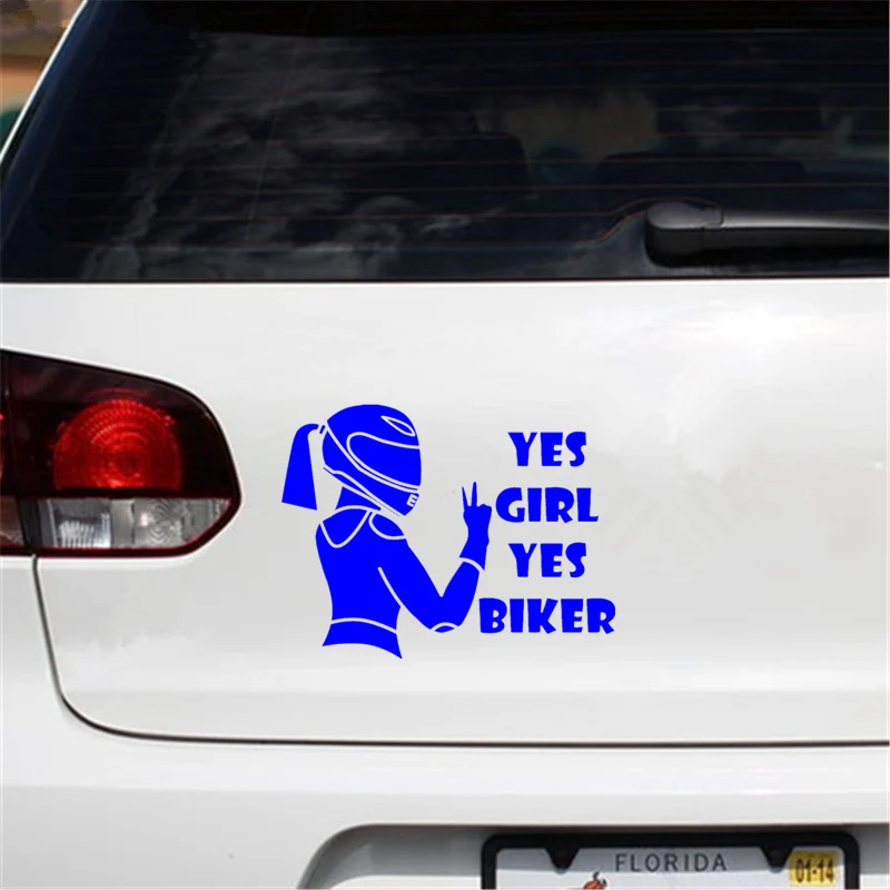 CS-1852# Yes girl yes biker funny vinyl car sticker waterproof car decal for auto car stickers styling on bumper