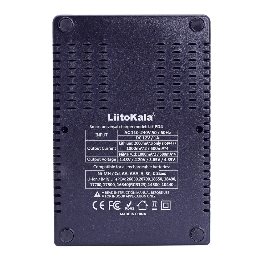 Liitokala Lii-PD2 Lii-PD4 Lii-PL4 Lii-S2 Lii-S4 18650 Battery Charger 3.7V Li-ion 1.2V NiMH 26650 21700 18350 18500 AAA LiFePO4