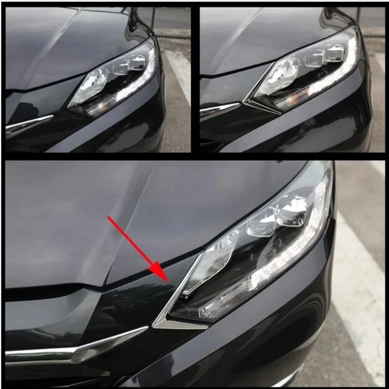 For Honda HRV HR-V Vezel 2014 2015 2016 2017 2018 front Headlights Trim Cover Decorative Head light Triangle Cover Frame