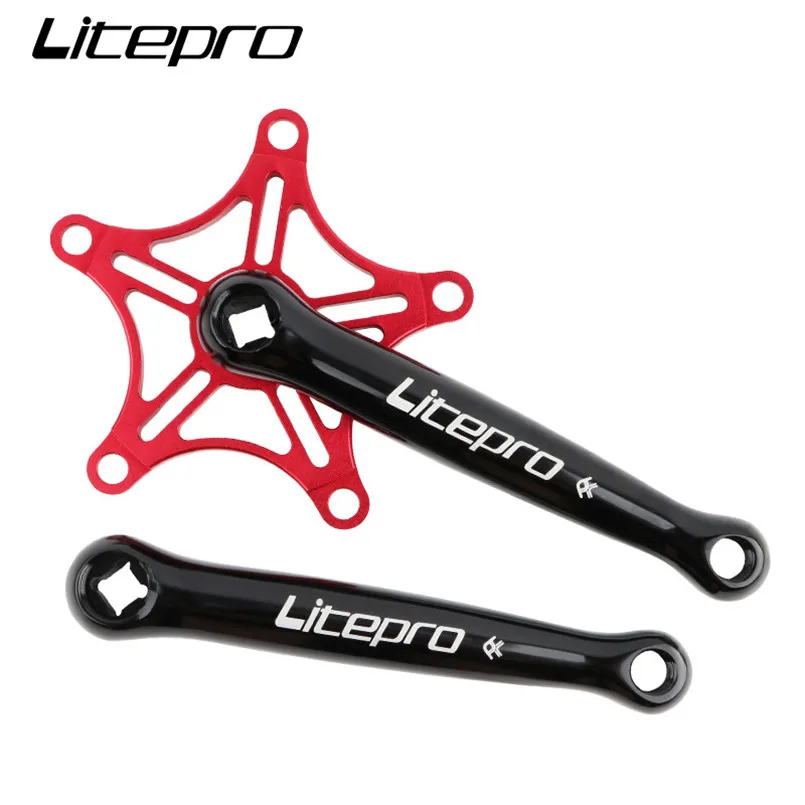 Litepro Crank Chainwheel Bicycle Crankset Folding Bike Ultralight 366g Square Hole Aluminum Alloy Crank 130BCD