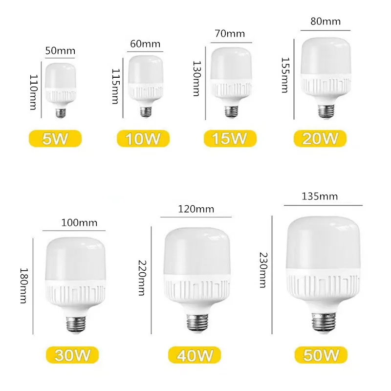 Super bright Energy-saving bulb LED lamp E27 B22 LED lamp AC220V 50W 40W 30W 20W 15W 10W 5W lamp bulb