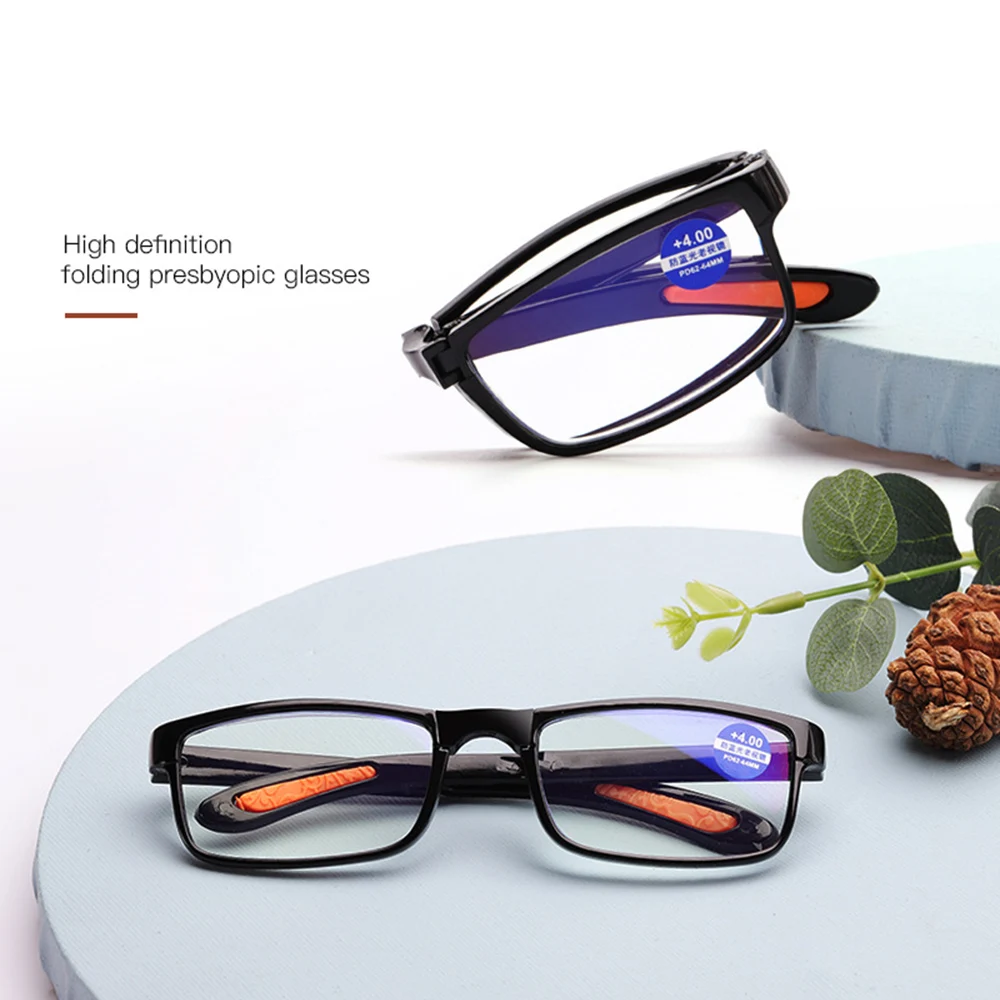 

2 pairs Lightweight Fold Frameless black frame Resin Lens Portable Reading Glasses +0.75 +1 +1.25 +1.5 +1.75 +2 to +4