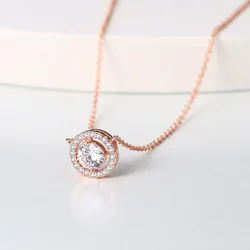 Wedding Round Pendant Necklaces For Women Engagement Female Jewelry Women's Choker Chain On The Neck Shiny Jewellry N095-M