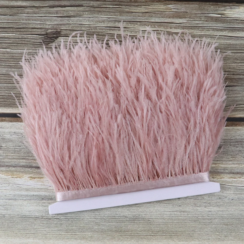 5-10Meters/Lot high quality ostrich feathers Ribbon fringe trim feather length 8-10cm DIY clothing accessories plume decoration