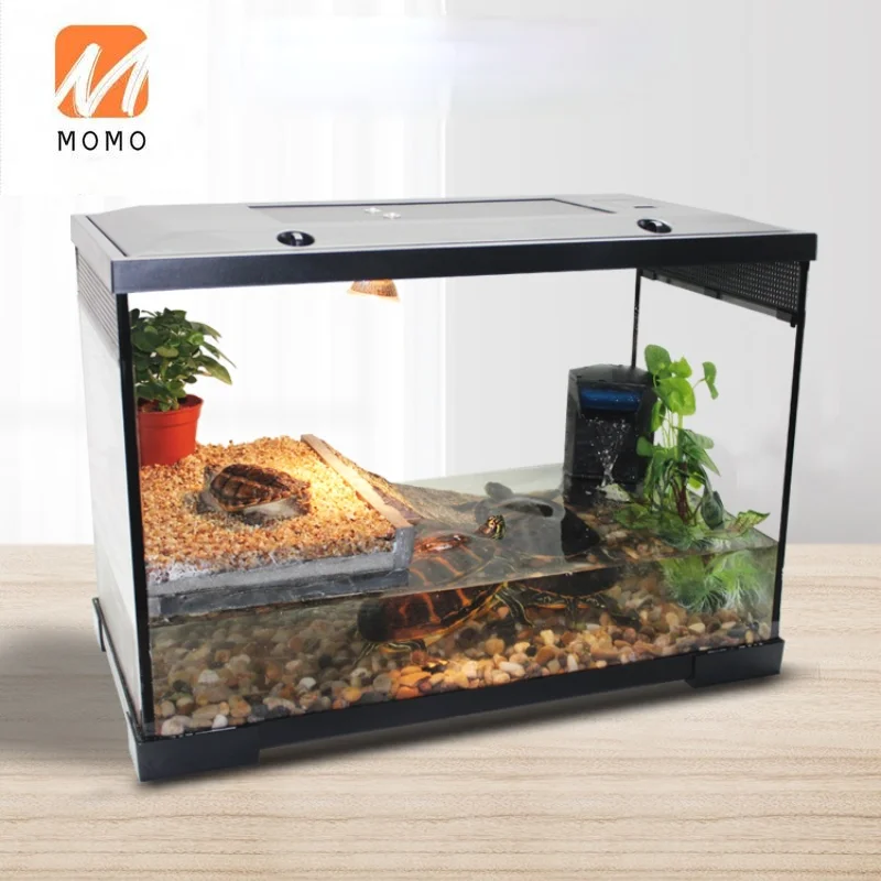 

Villa Turtle Jar Provided with Balcony Mixed Tank with Filter Fish Turtle Change Water Glass Cylinder